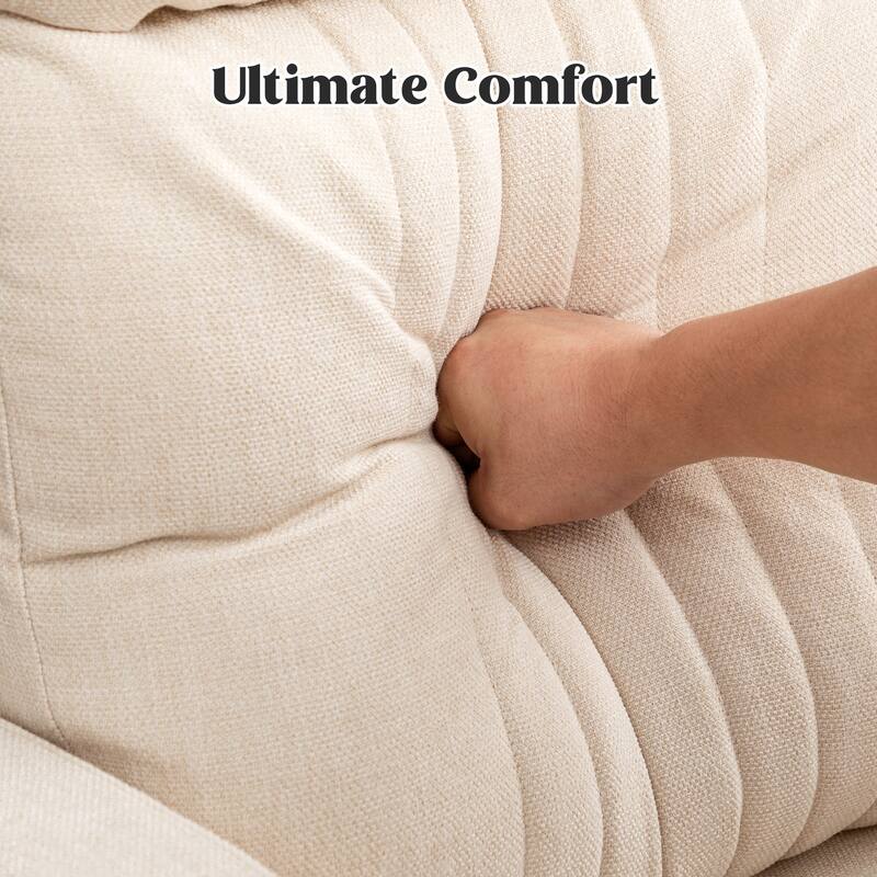 HOMYKA Swivel Glider Rocker Accent Chair for Nursery with Side Pocket