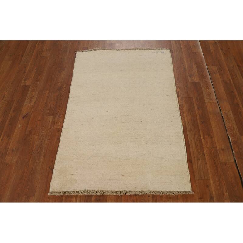 Modern Gabbeh Oriental Rug Hand-Knotted Foyer Wool Carpet - 2'8"x 3'11"