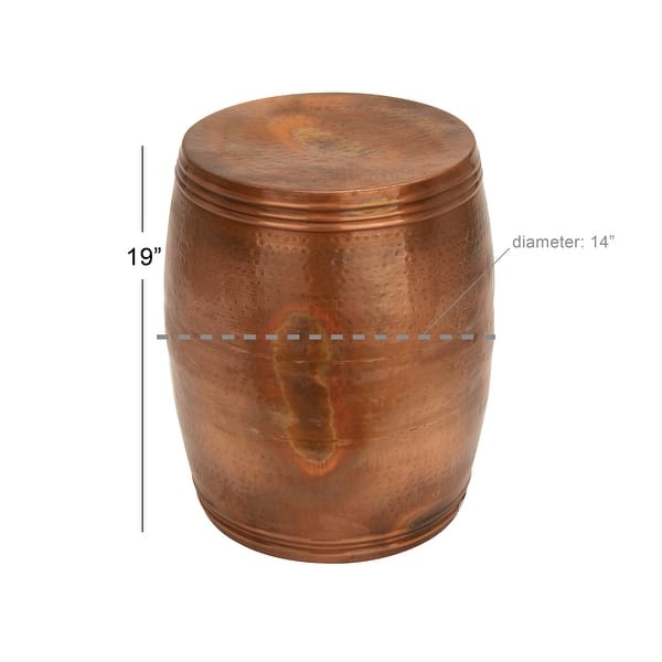 dimension image slide 3 of 12, Silver or Bronze Metal Hammered Side End Accent Table with Hourglass Shape