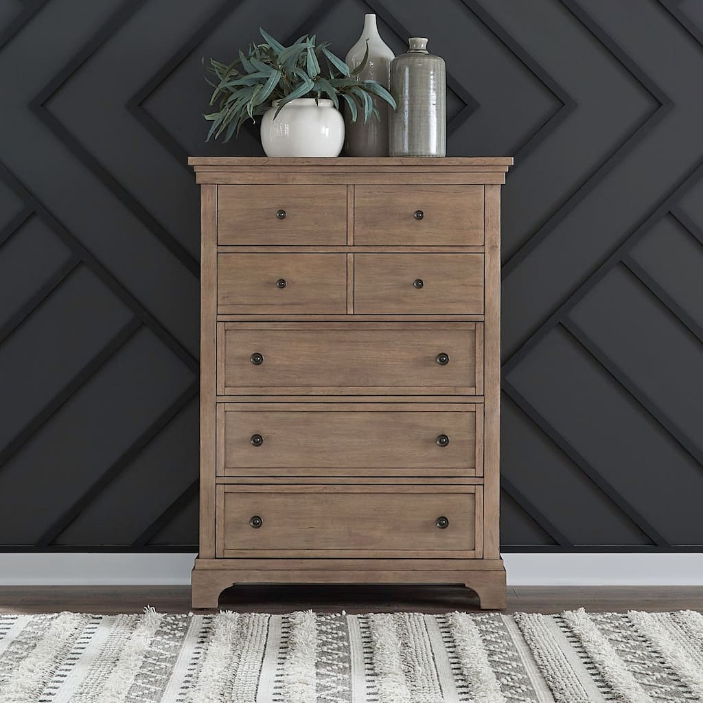 Liberty Furniture Haven Hills 5 Drawer Bedroom Chest - Camel Beige Birch Wood