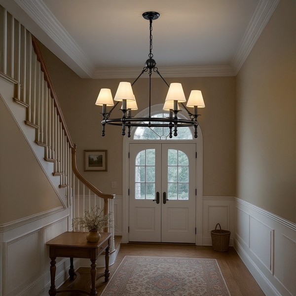Vintage Brass Chandelier 6-Light Classic Pendant Fixture Vintage Brass Chandelier 6-Light Classic Pendant Fixture