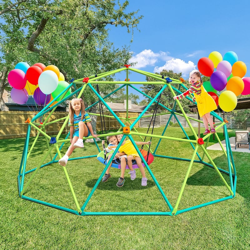 Hapfan 800lbs 10ft Climbing Dome with Saucer Swing for Outdoor Backyard