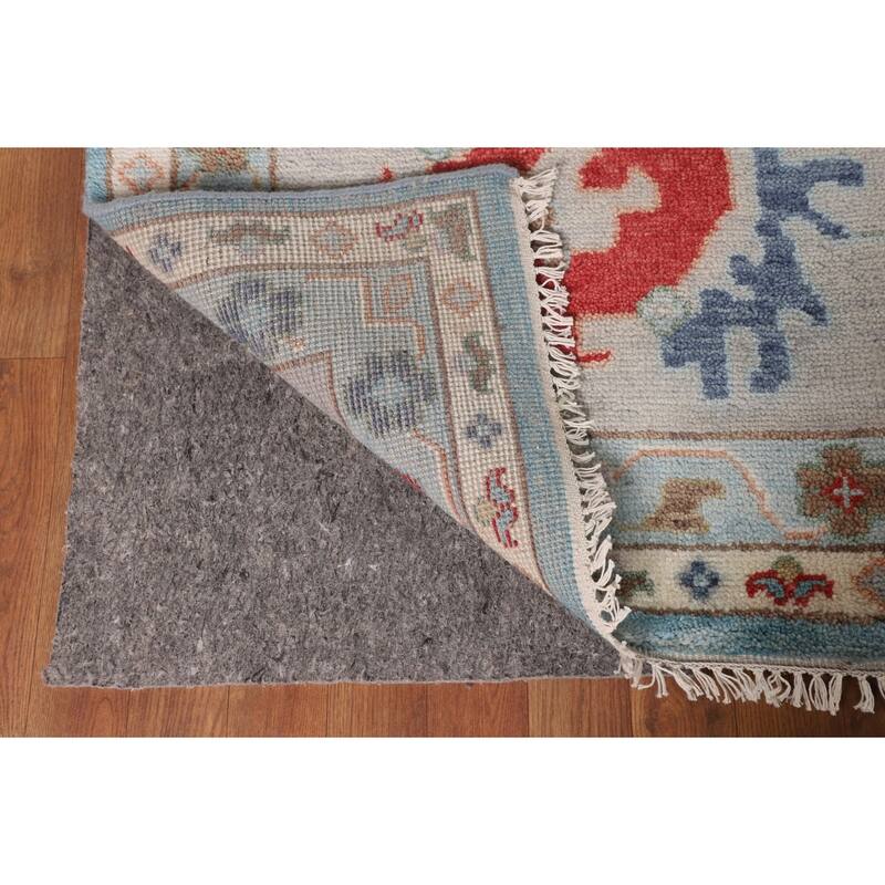 Light Blue Oushak Oriental Large Area Rug Handmade Wool Carpet - 12'0"x 14'11"