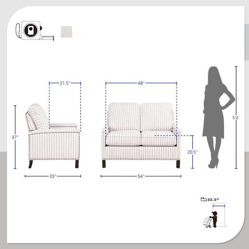 Ferron Fabric Living Room Loveseat