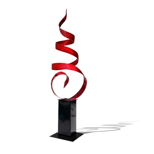 Statements2000 Red Modern Abstract Metal Garden Sculpture Indoor/Outdoor Yard Decor by Jon Allen - Red Sea Breeze