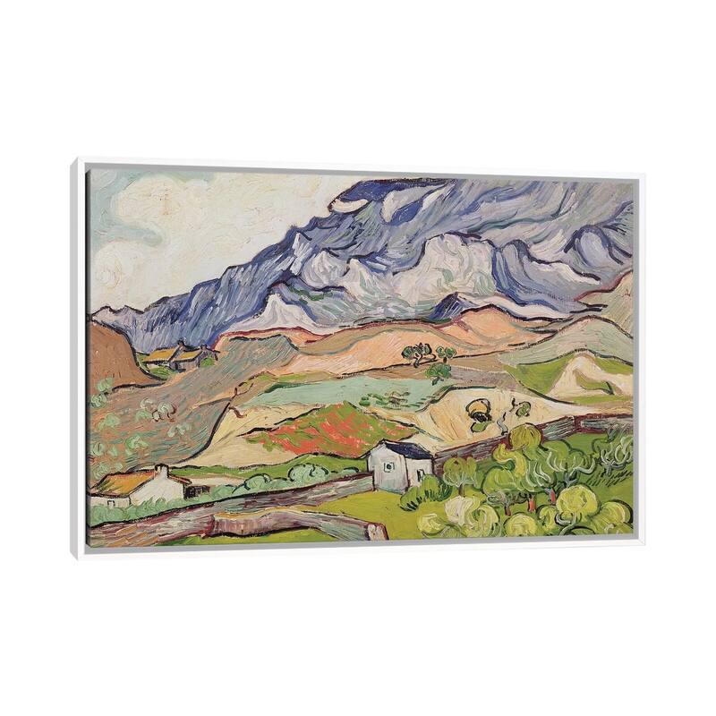 iCanvas "The Alpilles, 1890 " by Vincent van Gogh Framed Canvas Print - White - 26x40