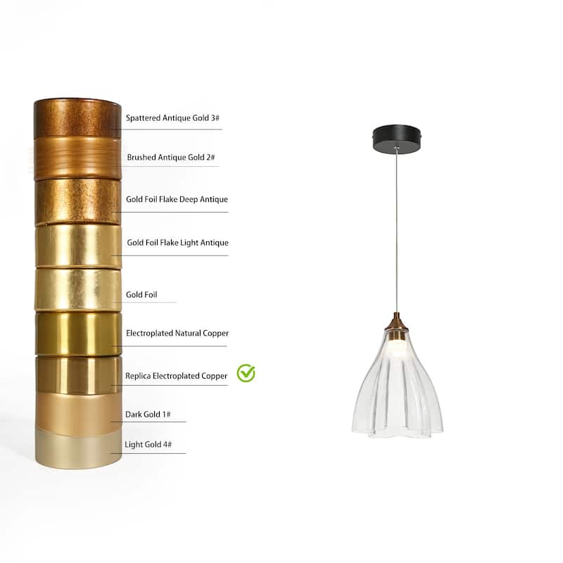Modern LED 1-Light Pendant Light for Kitchen Island Dining Room - Clear