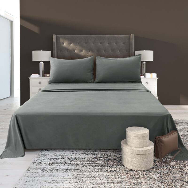 Deconovo 4-Piece Ultra-Soft Bed Sheet Set, 1800 Thread Count, Deep Pockets