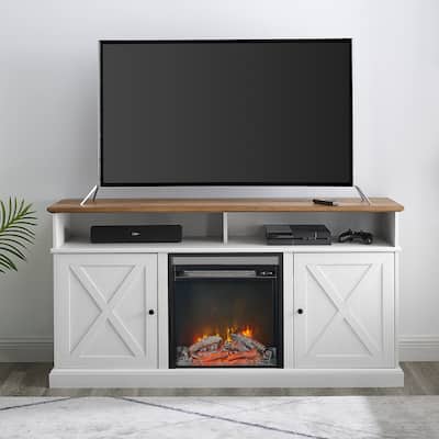 Middlebrook 60-inch Barn Door Fireplace TV Stand