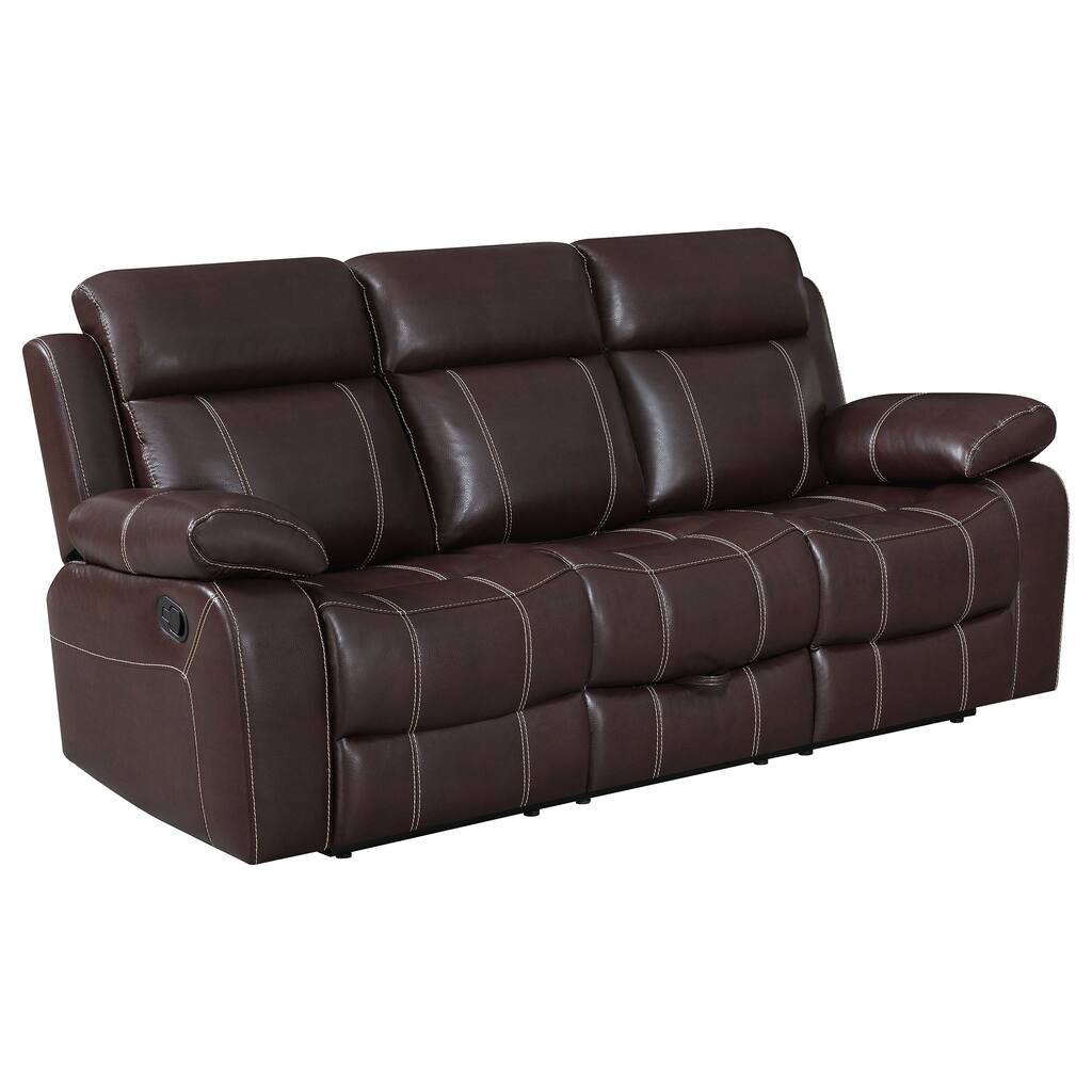 Coaster Furniture Myleene Chestnut Motion Sofa with Drop-down Table