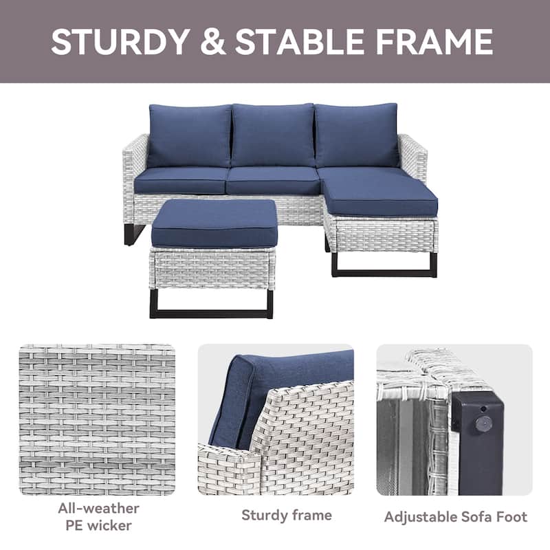5 Piece Patio Sofa Chair Furniture Set