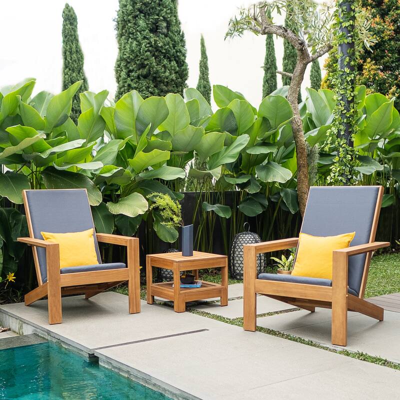 Cambridge Casual 3-piece Napa Teak Outdoor Adirondack Chairs Set (Included Patio Cover)