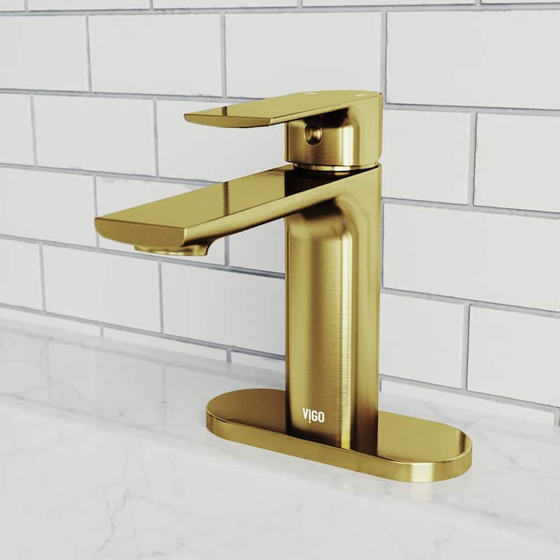 VIGO 5.5" L Bathroom Deck Plate in Matte Brushed Gold