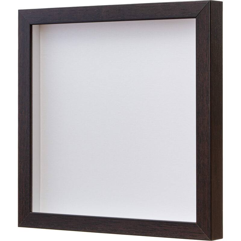 14x14 Brown Walnut Shadow Box Frame | 3/4" of Depth | Includes Hardware - Brown
