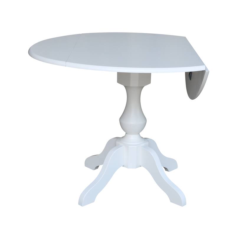42" Round Dual Drop Leaf Pedestal Table