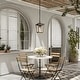 preview thumbnail 5 of 16, Anly Modern Farmhouse Black Gold 1-Light Outdoor Pendant Lights Patio Lantern Lamp - D7" x H12.2"