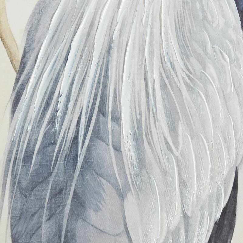 StyleCraft Southern Egret I Hand-Embellished Framed Canvas Wall Art - 32" x 48"