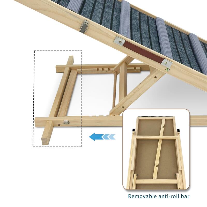 Dog Ramp for Couch, Small Dog Ramp for Sofa, 6 Adjustable Height from 14"to 25", Portable Stable Pet Steps with Non-Slip Pad