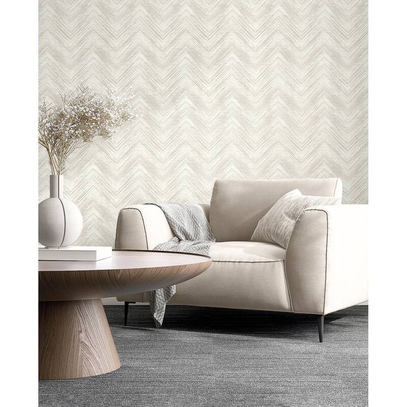Seabrook Designs Elisiana Chevron Non-Woven Unpasted Wallpaper