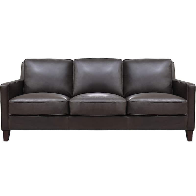 Hydeline Ashby Top Grain Leather Sofa With Feather, Memory Foam and Springs