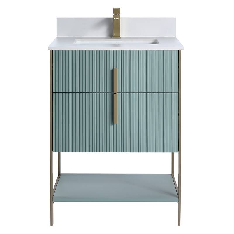Fine Fixtures Serenity Modern Bathroom Vanity with White Stone Top