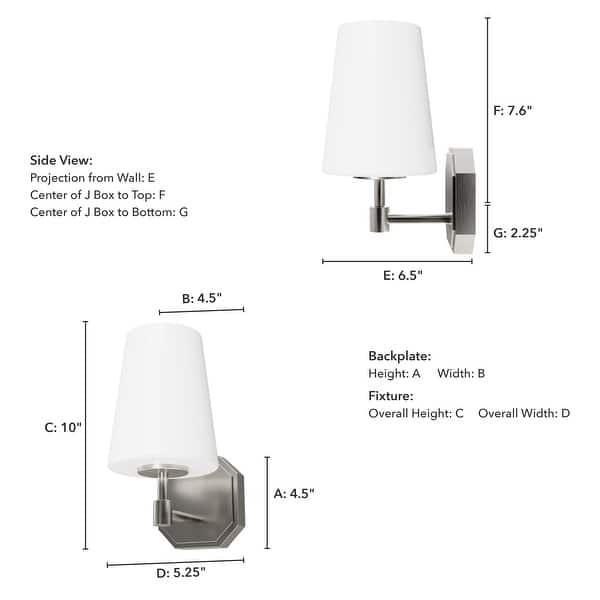 dimension image slide 0 of 2, Hunter Nolita 1 Light Wall Sconce - Contemporary, Transitional