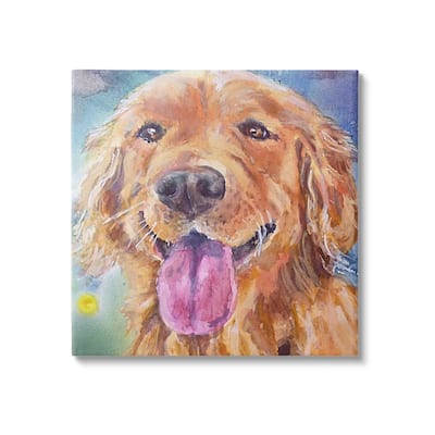 Stupell Happy Retriever Dog Face Canvas Wall Art Design by MB Cunningham