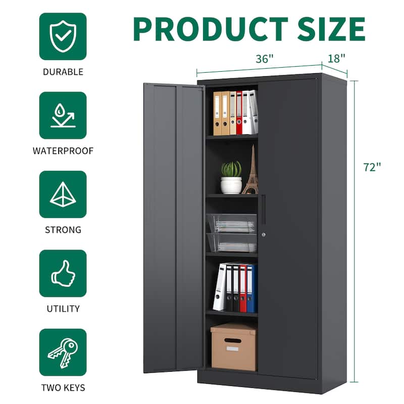 72"H Metal Garage Storage Cabinet