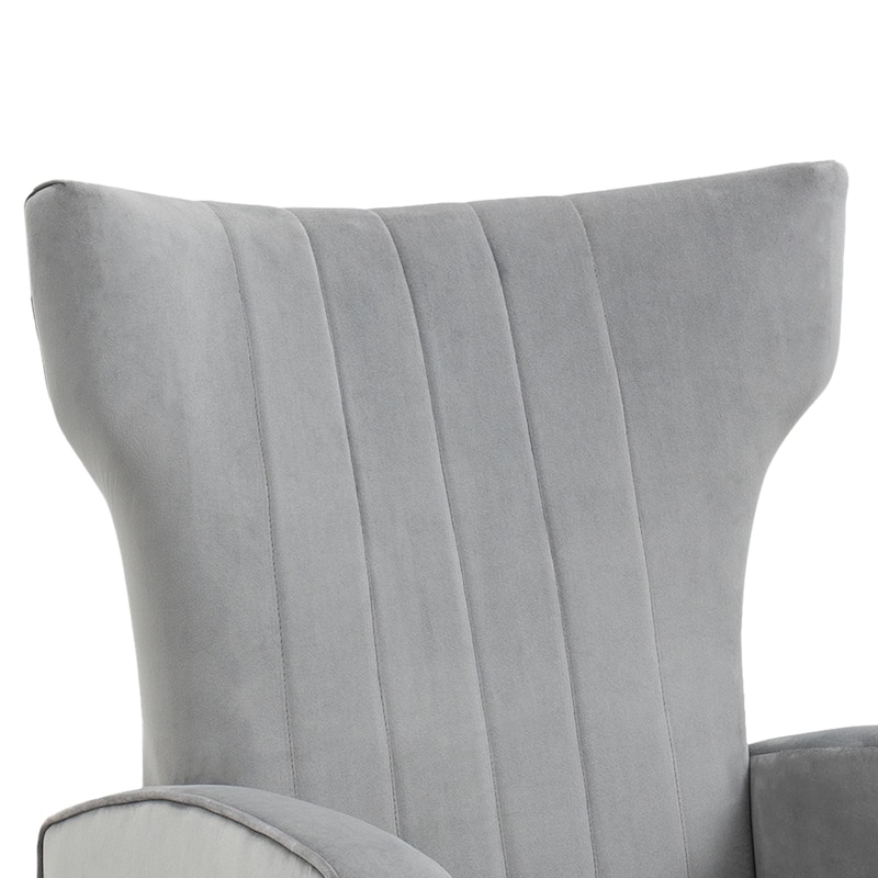 Velvet Wingback Accent Chairs with Metal Legs for Living Room