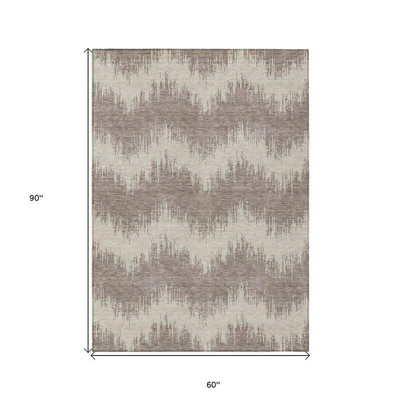 HomeRoots Chevron Transitional Rectangle Outdoor Rug