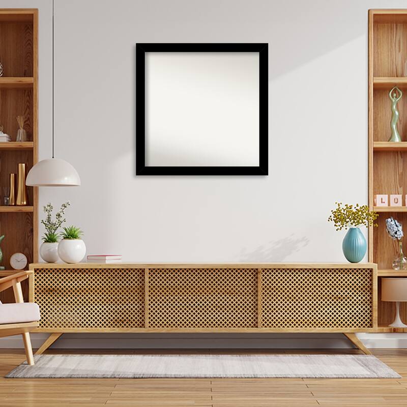 Basic Narrow Non-Beveled Wood Framed Wall Mirror