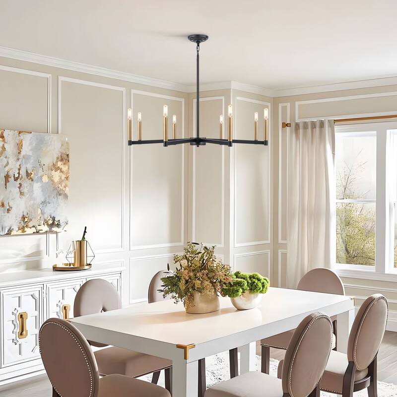 Starskys 8-Light Dimmable Mid-Century Modern Candle Chandelier