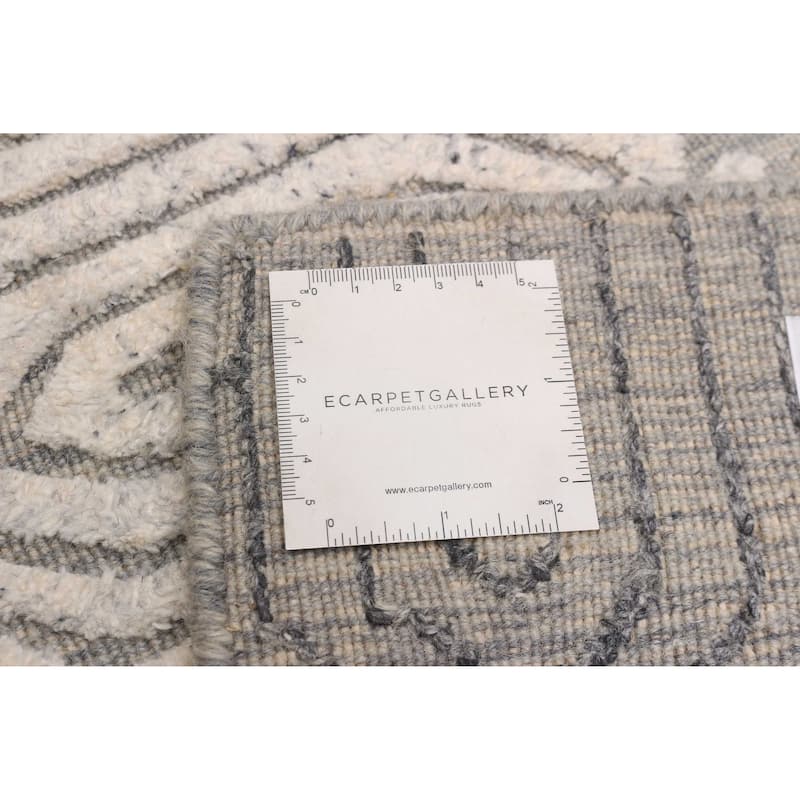 ECARPETGALLERY Hand-knotted Tangier Light Grey Wool Rug - 5'2 x 8'0