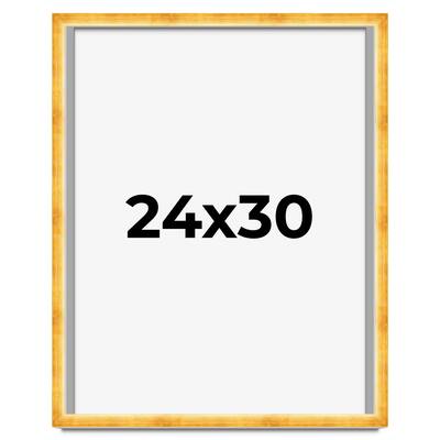 24x30 Shadow Box Frame Gold | 1.625 Inches Deep Real Wood Traditional