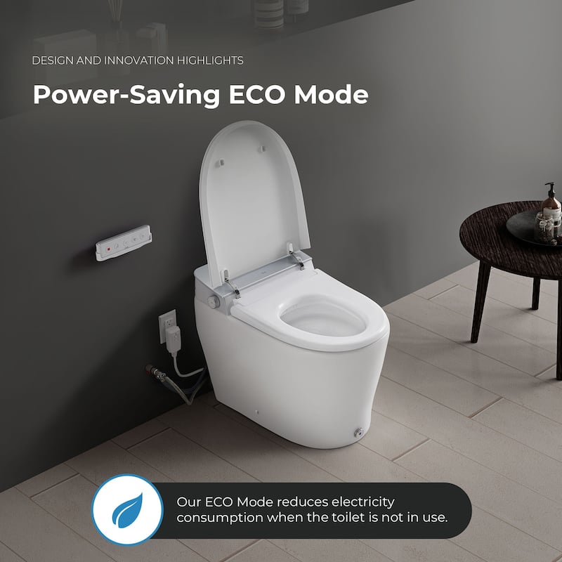 Ove Clarke Dual-Flush Hands-Free Smart Bidet Toilet with Built-in Tank