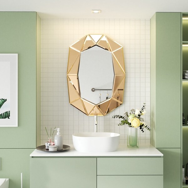BED & BATH BEYOND ウォールミラー 　鏡　ミラー　46x56 Diamond Beveled Edge Bathroom Wall Vanity Mirror - Bed Bath