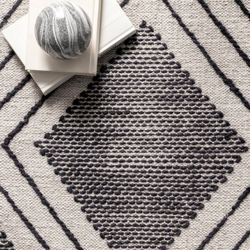 Nuloom Geometric Ailey Cotton Diamond Trellis Tassel Area Rug