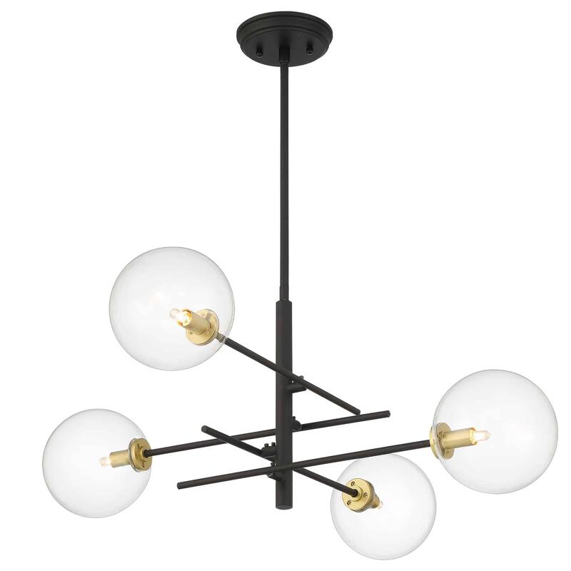 Acroma 4-light Modern Farmhouse Black/ Gold Sputnik Chandelier