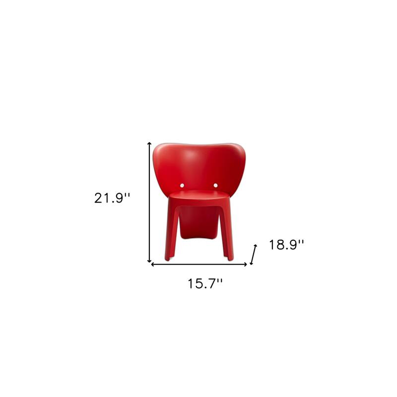HomeRoots Set Of Four Red Heavy Duty Plastic Juvenile Chairs - 15.70 in. x 21.90 in. x 18.90 in.
