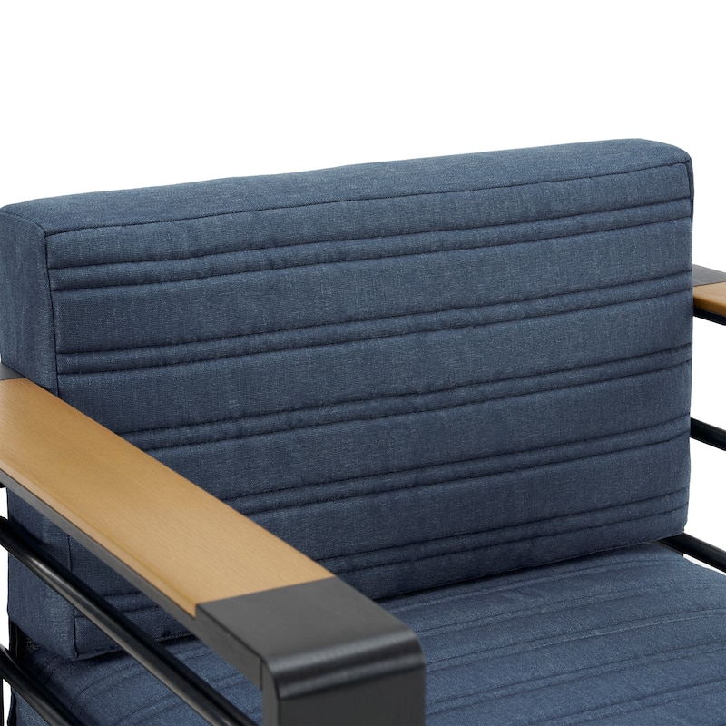 Giovanna Outdoor Aluminum Club Chair with Faux Wood Accents by Christopher Knight Home