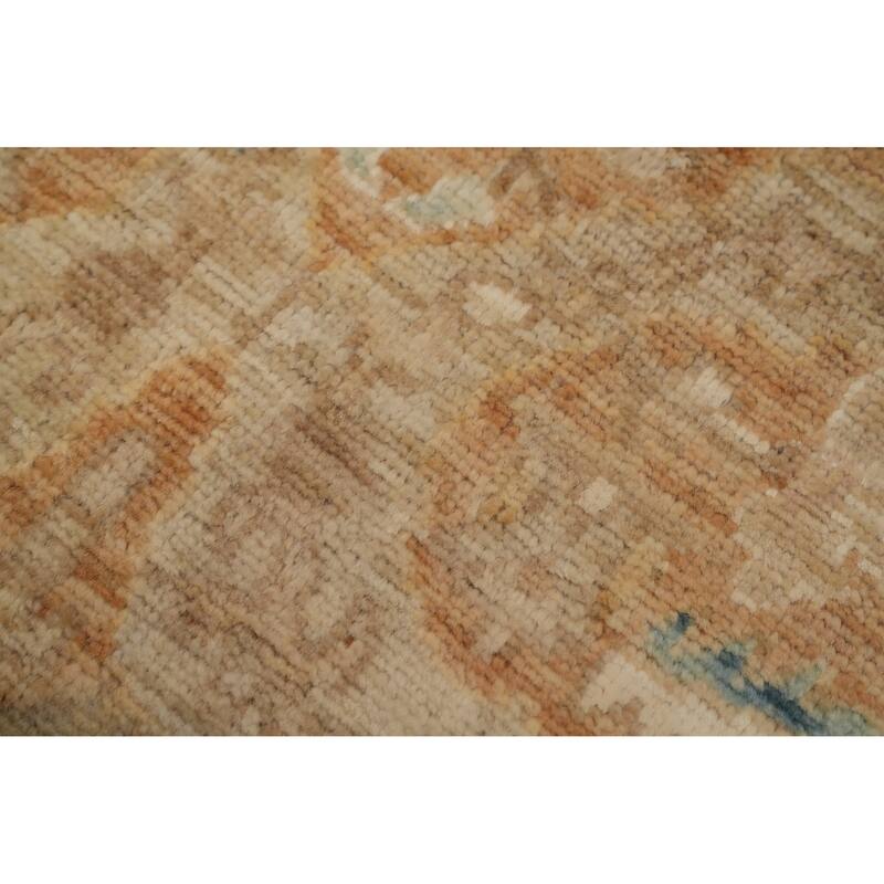 Hand Knotted Oriental 100% Wool Carpet Traditional Floral Brown Ziegler Runner Rug - 11' 8'' X 3' 1''