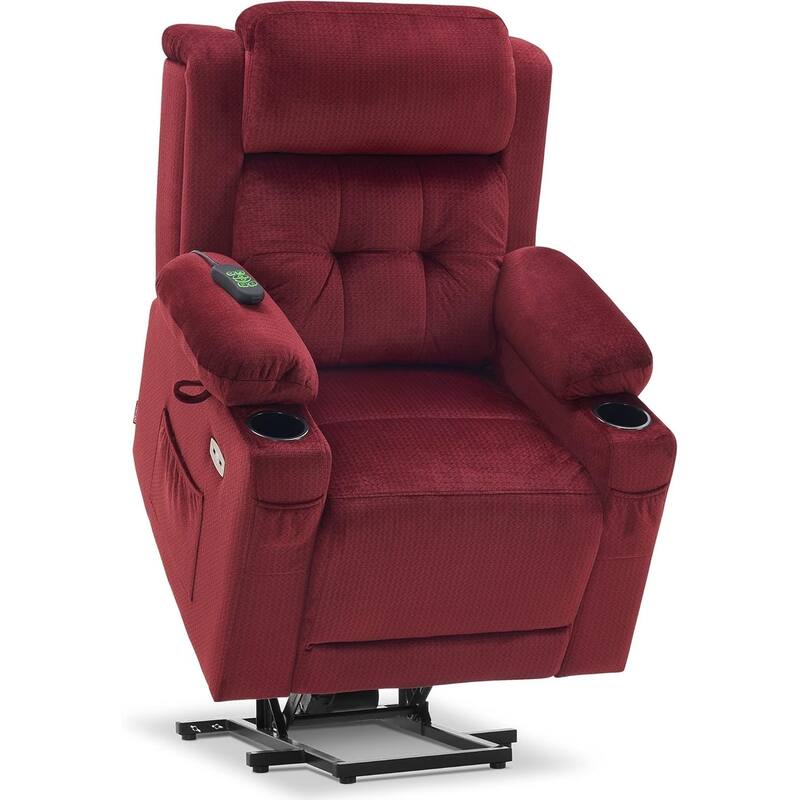 MCombo Lay Flat Lift Recliner with Power Headrest for Small Elderly People, Infinite Position Lift Chair, Fabric 7660
