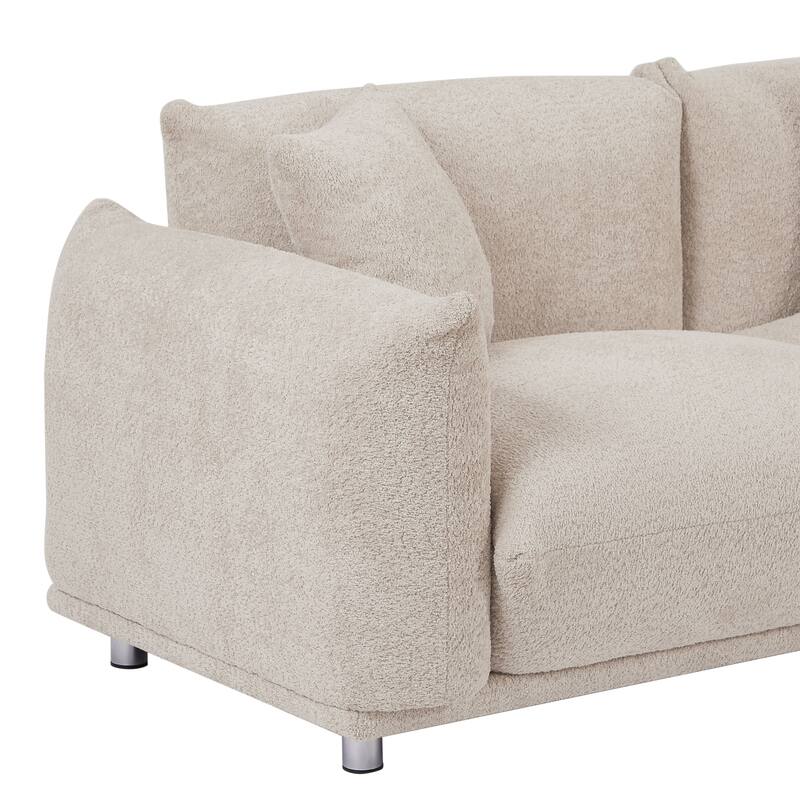 Modern 111" Oversized 3-seater Sofa with Metal Legs and Solid Wood Frame for Living Room