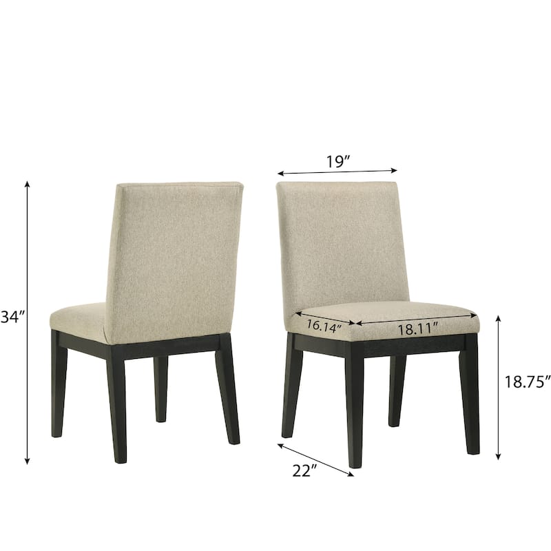 Contemporary Solid Wood Dining Chairs Set of 2