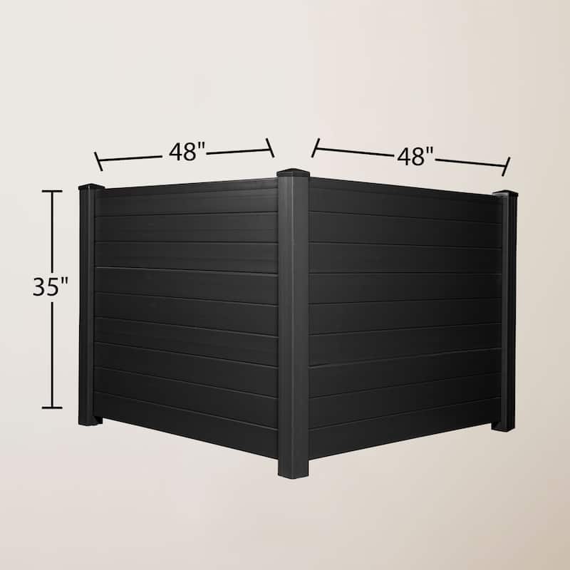 Privacy Screen Outdoor Privacy Fence Panels for Air Conditioner and Trash Can (2 Panels-White)