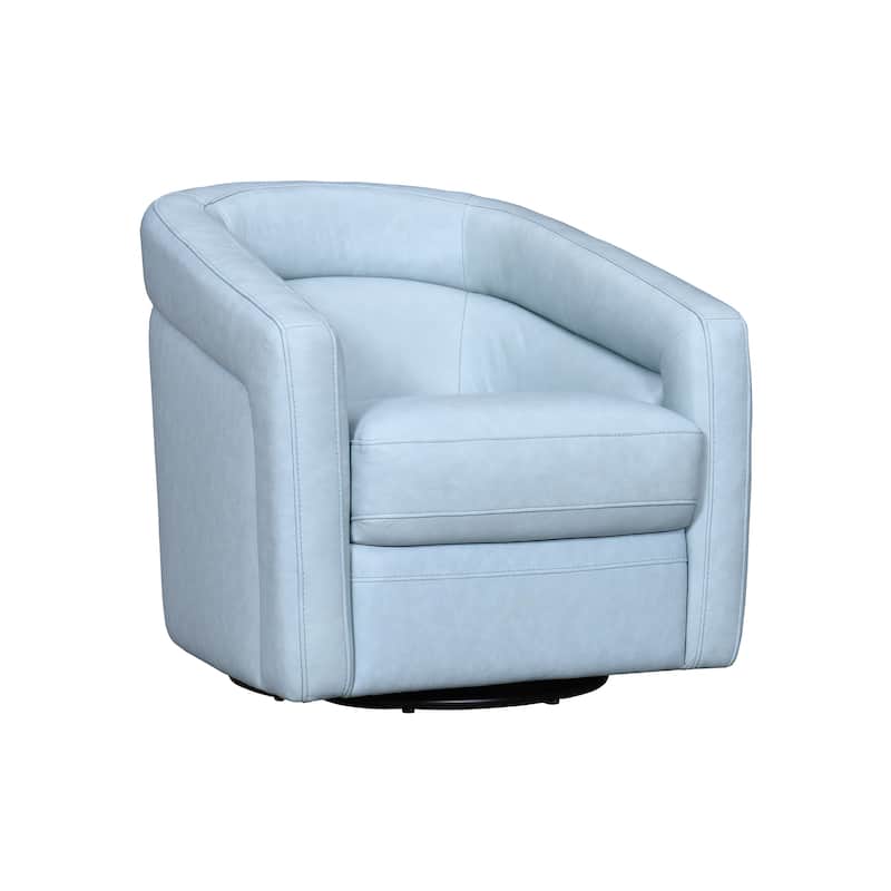 Desi Leather Swivel Barrel Arm Chair for Living Room