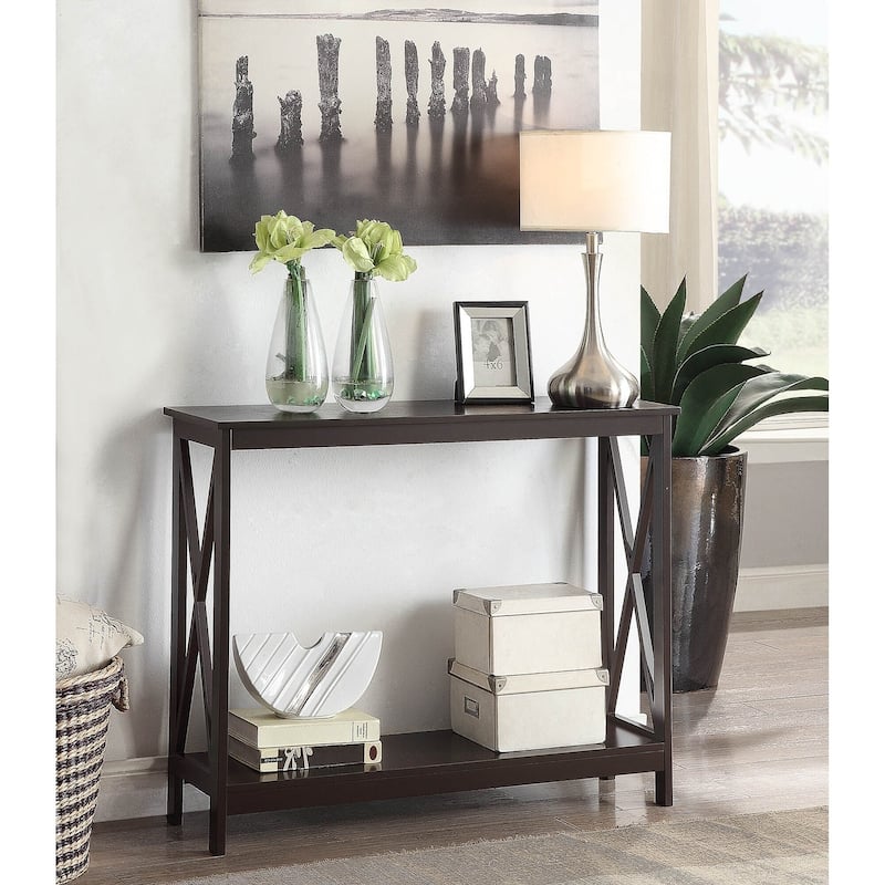 Convenience Concepts Oxford Console Table with Shelf - Espresso