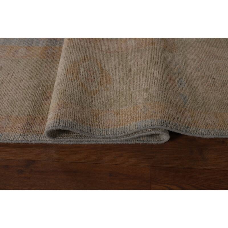 Blue Oushak Turkish Area Rug Handmade Vegetable Dye Wool Carpet - 7'10"x 10'0"