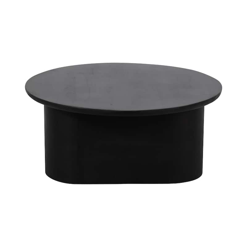 Sagebrook Home Modern Round Wood Black 32" Minimalist Coffee Table - 32" x 32" x 15"