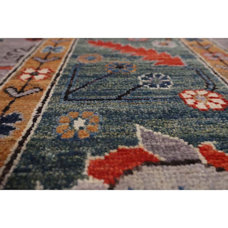 Vegetable Dye Grey Oushak Turkish Rug Hand-Knotted Wool Carpet - 8'9"x 11'9"